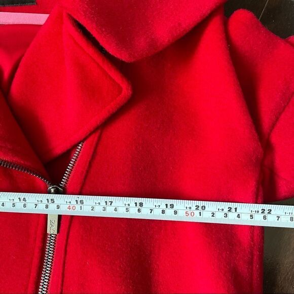 ZAC Zac Posen Julienne Crimson red wool coat - Picture 14 of 16